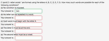 Thus the total number of words formed this way is: Solved 3 Letter Words Are Formed Using The Letters A B Chegg Com