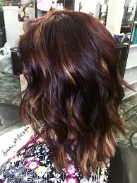 Violet Red Mahogany Hair Copper Highlights Curls Balayage Brunette Balayage Hair Short Mahogany Hair Dark Brunette Balayage Hair