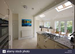 wide angle view of a new modern kitchen