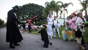 Trick-or-treaters fill the streets in Lake Park for Halloween