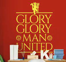 Glory glory man united was a single released by the manchester united squad prior to the 1983 fa cup final. Man United Glory Glory Football Wall Sticker Tenstickers