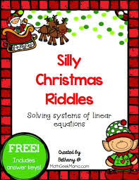 I am in card but not in greeting, in christmas time, but not so long Christmas Riddles Solving Systems Of Linear Equations Activity Free