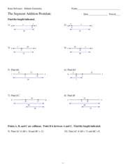 1segment Addition Segment Worksheet Kuta Software Infinite Geometry Name Da Te Dat E Perio D The Segment Addition Postulate Find The Length Indicated Course Hero