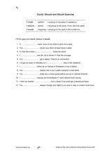 Could Should Would Lesson Plans Worksheets Reviewed By Teachers They could date if we use should to give advice as: could should would lesson plans