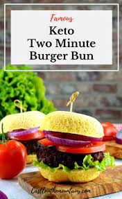 Famously Easy Keto Two Minute Burger Bun 3 Net Carbs Recipe Keto Diet Recipes Keto Buns Burger Buns