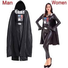 Faites sensation avec un déguisement original ! Adulte Homme Femmes Halloween Famille Couples Idee De Deguisement Dark Vador Cosplay Costumes Anakin Noir Combinaison Cape A Capuche Tenue De Fete Aliexpress