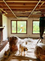 The ceiling makeover in the dining room is complete and i am beyond proud to display these beautiful, mostly original wood beams. How To Remove A Basement Drop Ceiling Lauren Koster Creative