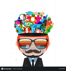 Premium Imagination Concept Man Thinking Isolated On White Background Illustration Download In Png Vector Format Illustration Hand Drawn Lettering White Background