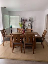 Charthouse rectangular dining table, 4 upholstered side chairs and bench. Kitchen Dining Lenders Furniture
