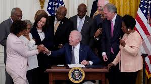 Biden and his running mate kamala harris defeated incumbent president donald trump and vice president mike pence in the 2020 presidential election. Us President Joe Biden Is Making Juneteenth A Federal Holiday So What Is It And Why Is It So Significant Abc News