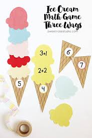 Ice Cream Math Game Math Games Printable Math Games Math