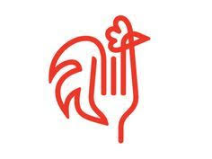 Clever And Playful Restaurant Logo With A Fork Rooster Symbol Designed By Taylor Dolan Us Logo Restaurant Chicken Logo Graphic Design Logo