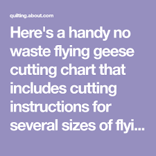 A Handy Cutting Chart Helps You Make No Waste Flying Geese