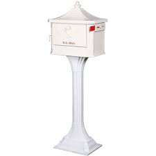 Outdoor mailbox, mailbox in antique style, retro mailbox, aluminum, white. Pedestal All In One Large Aluminum Locking Mailbox Post Combo Black Mounted Mailbox Mailbox Post Mailbox