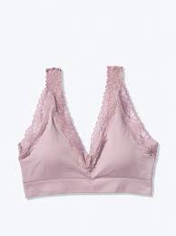 Victoria's secret panty try on brazilian & pink tights, lace set & masks w/ kensie #lagirl. Seamless Lace Trim Plunge Bralette Pink