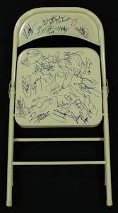 Certain fan groups and wrestling experts criticized the wwe for calling them 'steel' chairs and misleading the wwe universe. Wwe Steel Chair Signed By 24 With The Big Show Chris Benoit Big Bossman Pa Loa Pristine Auction