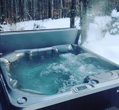 A Perfect Cold Snowy New Year S Day To Move The Party To The Hot Tub