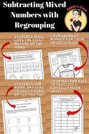 Subtracting Mixed Numbers With Regrouping Subtract Mixed Numbers Teaching Fractions Fraction Lesson Plans
