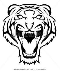 Black And White Vector Face Tiger Face Stock Vector 118550890 Shutterstock Rosto De Tigre Desenho Tribal Tatuagem Tigre Tribal