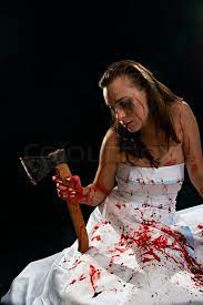 Portrait Of The Woman With Axe On Black Stock Image Colourbox