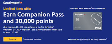 Best credit card signup bonus 2019. Expired New Chase Southwest Offers 30 000 Points Companion Pass Good Through 2019 Doctor Of Credit