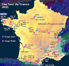 The 2021 tour de france begins on june 26 with a route that is just over 2,100 miles. The Tour De France 2021 In English Route And Map