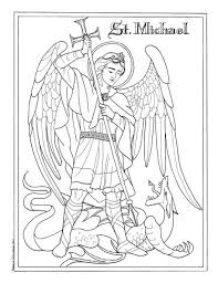 St Michael The Archangel Coloring Rebecca Gorzynska Catholic Coloring Coloring Books Saint Coloring