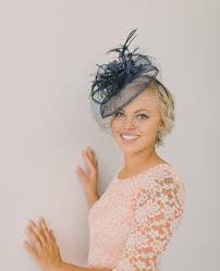 Choosing the perfect wedding hairstyle is a major part of preparing for your big day. Navy Blue Fascinator With Veil Women S Tea Party Hat Hat Etsy Tea Party Hats Fascinators For Short Hair Fascinator