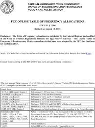 Fcc Online Table Of Frequency Allocations Pdf Free Download