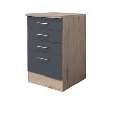 Ohne unterschränke gibts keine küche. Kuchen Unterschrank Turin 1 Auszug 3 Schubladen 50 Cm Breit Basaltgrau Ebay