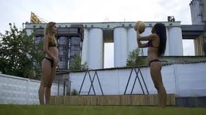 Dress her up in chic clothes for the rest o. Two Beautiful Girls Playing Volleyball I Stock Video Pond5