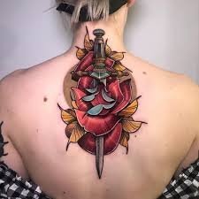 Top 250 Best Dagger Tattoos 2019 Tattoodo 'traditional' rose and dagger found on facebook. top 250 best dagger tattoos 2019