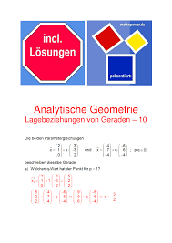 Lagebeziehung Von Geraden 10 Incl Losung Unterrichtsmaterial Im Fach Mathematik In 2020 Mathematik Mathematik Bucher Mathematikunterricht