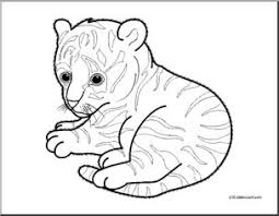 Color online with this game to color animals coloring pages and you will be able to share and to create your own gallery online. Clip Art Baby Animals Tiger Cub Coloring Page I Abcteach Com Abcteach