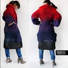 We love a sweater dress outfit for its ease and simplicity: Chunky Knit Cardigan Alice Panapufa
