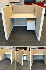 These Used Office Cubicles Are Allsteel Stride The Cubicle Size Is 4 X 4 Available With Or Wi Office Cubicle Corporate Office Furniture Office Space Design