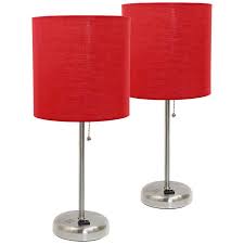 Rosie rose and brass round chairside table $151.50. Limelights 19 1 2 H Steel Red Accent Table Lamps Set Of 2 77k38 Lamps Plus
