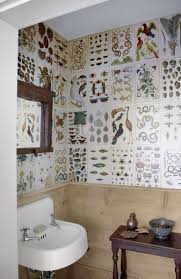 The blue and white damask wallpaper gives a victorian touch while the. 28 Bathroom Wallpaper Ideas Best Wallpapers For Bathrooms