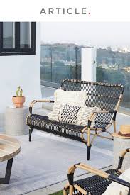 Trella Natural Black Sofa In 2020 Patio Decor Decor Brick Exterior House