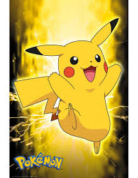 It evolves into raichu when a thunder stone is used on it. Poster Pikachu Neon Pokemon