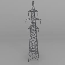 Power Line 3 3d Model Ad Power Line Model 3d Model City Model Column