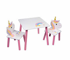Table And 2 Chairs Wooden Unicorn On Mercari Kids Playroom Art Playroom Furniture Table And Chairs