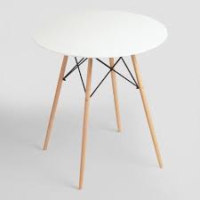 With A Smooth White Lacquer Surface Our Round Bar Height Table Is A Compact Solution For Small Din Metal Dining Table Kitchen Table Metal Wood Dining Room Set