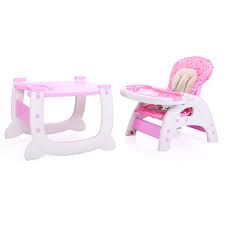 Tobbi Baby High Chair Table 3 In 1 Convertible Play Seat Booster Toddler With Tray Pink Walmart Com In 2020 Baby High Chair High Chair Baby
