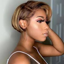 Wear and Go Pixie Straight Short Bob Wig With Transparent T Part Lace