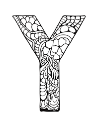 Letter Y Zentangle Coloring Page From Zentangle Alphabet Category Select From 30582 Printable Cra Coloring Letters Coloring Pages Inspirational Coloring Pages