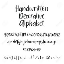 Black and white alphabet chart. Hand Drawn Alphabet Uppercase Lowercase Letters And Symbols Handwritten Font Modern Calligraphy Hand Lettering For Your Design Wedding Calligraphy Logo Slogan Decor Postcard Greeting Card Royalty Free Svg Cliparts Vectors And Stock