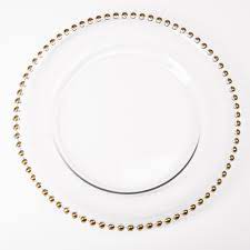 Sold and shipped by the lakeside collection. Richland Glass Charger Plate Gold Beaded 13 Set Of 12 Walmart Com Walmart Com
