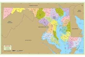 Maryland Zip Code Map With Counties Zip Code Map County Map Prints