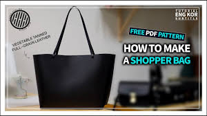 We have well over 1200 projects and tutorials on our site. Leather Craft Making A Hard Type Leather Shopper Bag Free Pattern Youtube